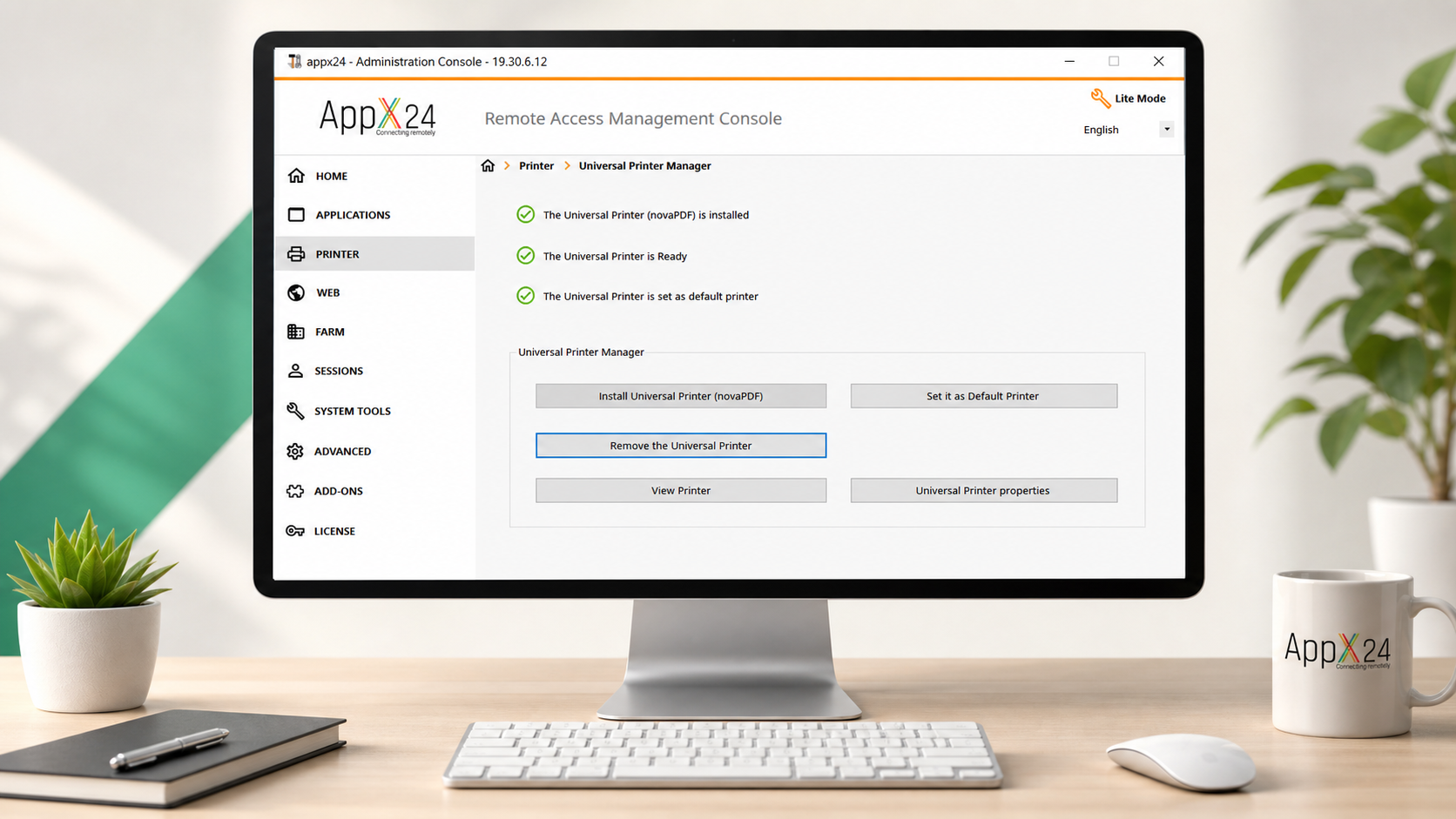 AppX24 universal printer manager mockup